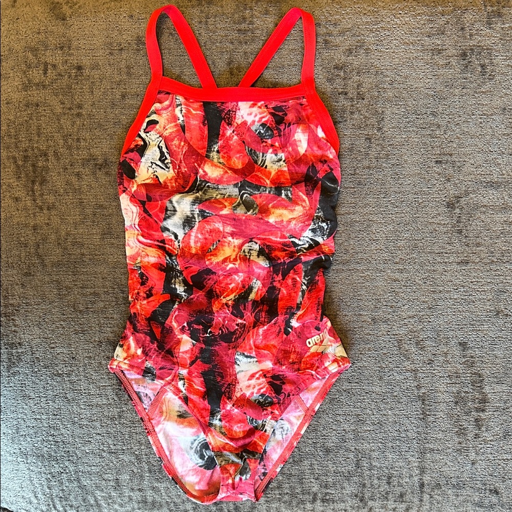 Arena Kids One-Piece Swimsuit - Red and Black
